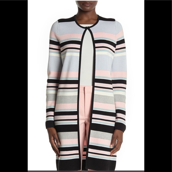 CALVIN KLEIN COLORBLOCK CARDIGAN BLACK MULTI NWT - Picture 3 of 9
